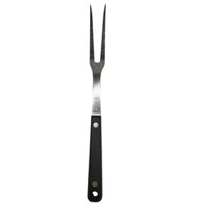 Vintage Flint Stainless Vanadium Carving Fork Black Handle USA‎ Made 11.5 Inch
